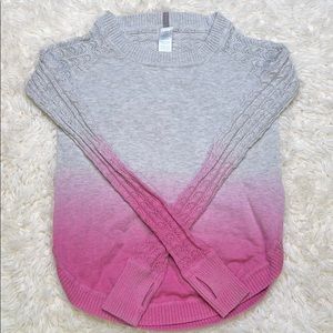 Ivivva Girls ombre pink pointelle sweatshirt Sz 6